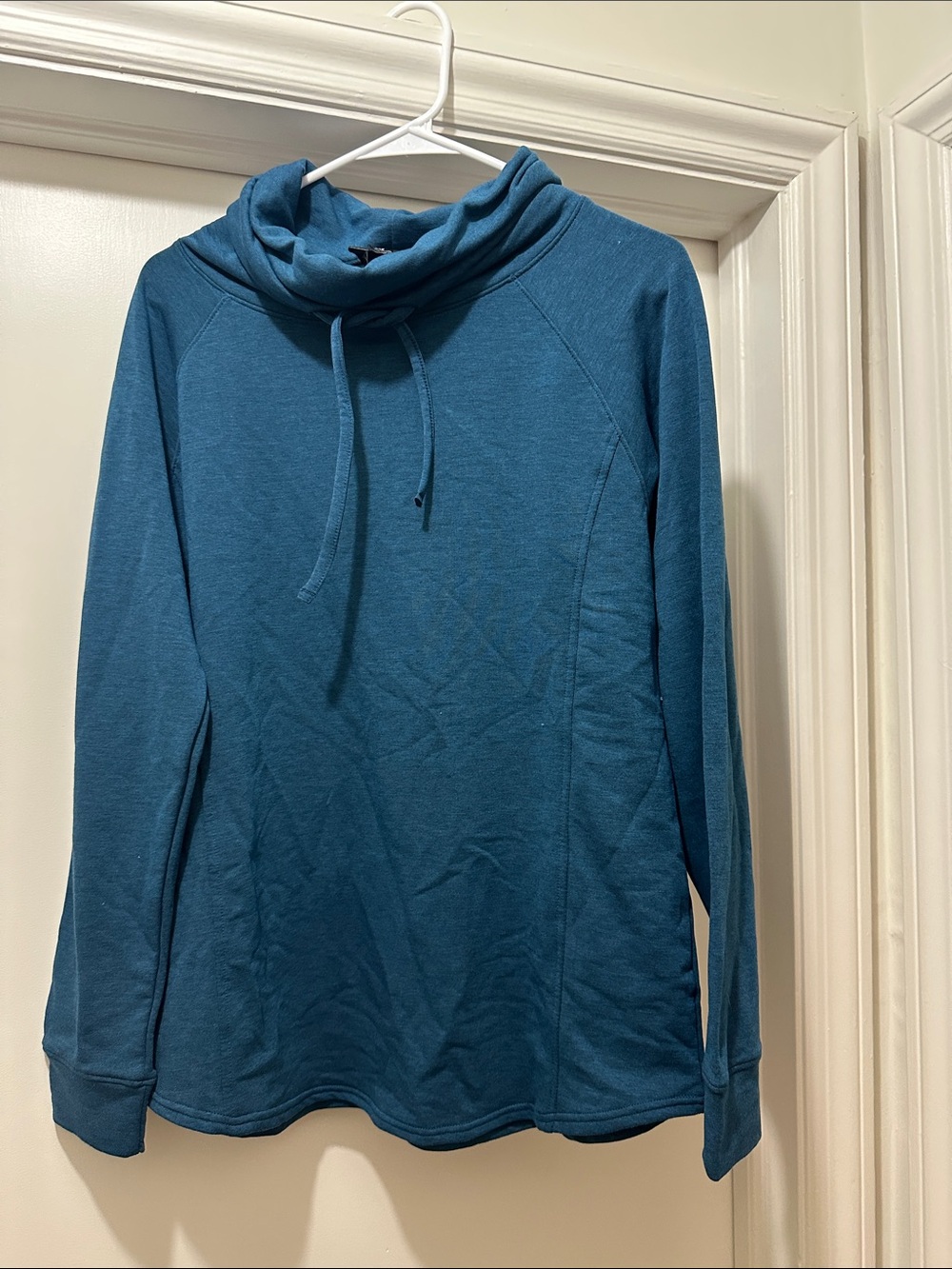 32 Degrees Teal Drawstring Cowl Neck Sweater